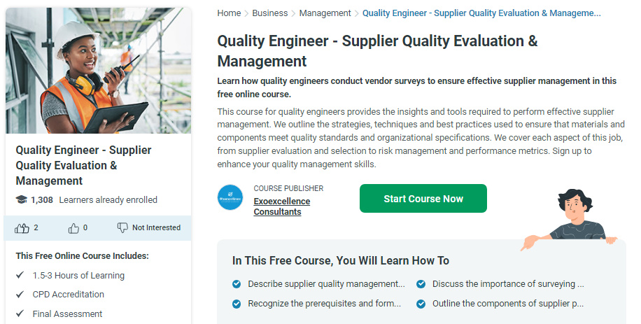 Quality Engineer - Supplier Quality Evaluation & Management